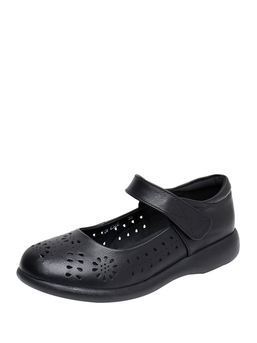 Adeline® |  Płaskie buty damskie Summer Artsy Solid Leather Cutout