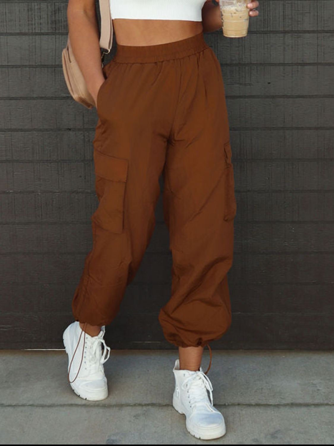 High Waist Drawstring Pants with Pockets - Body By J'ne