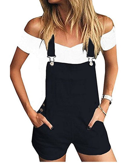 Women's Overall Shorts with Pockets